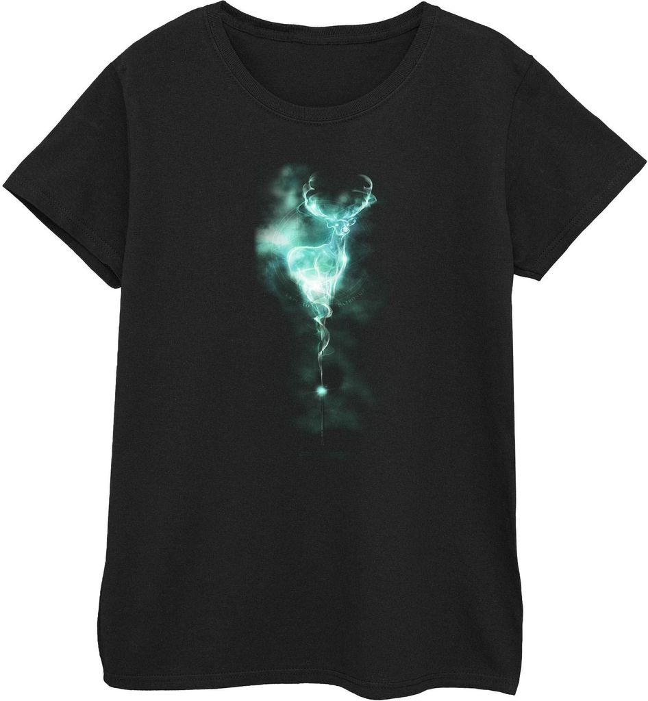 Harry Potter - "Patronus" T-Shirt für Damen BI1736 (XL) (Schwarz)