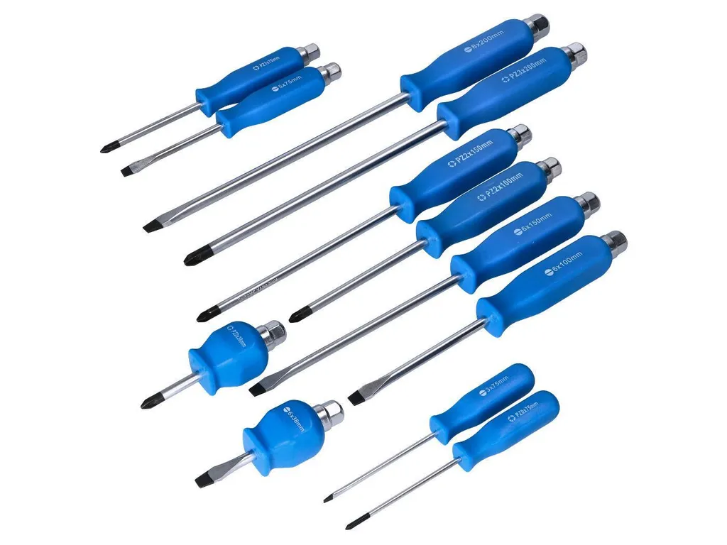 Jeu de 12 tournevis en acier chrome-vanadium Silverline haute performance