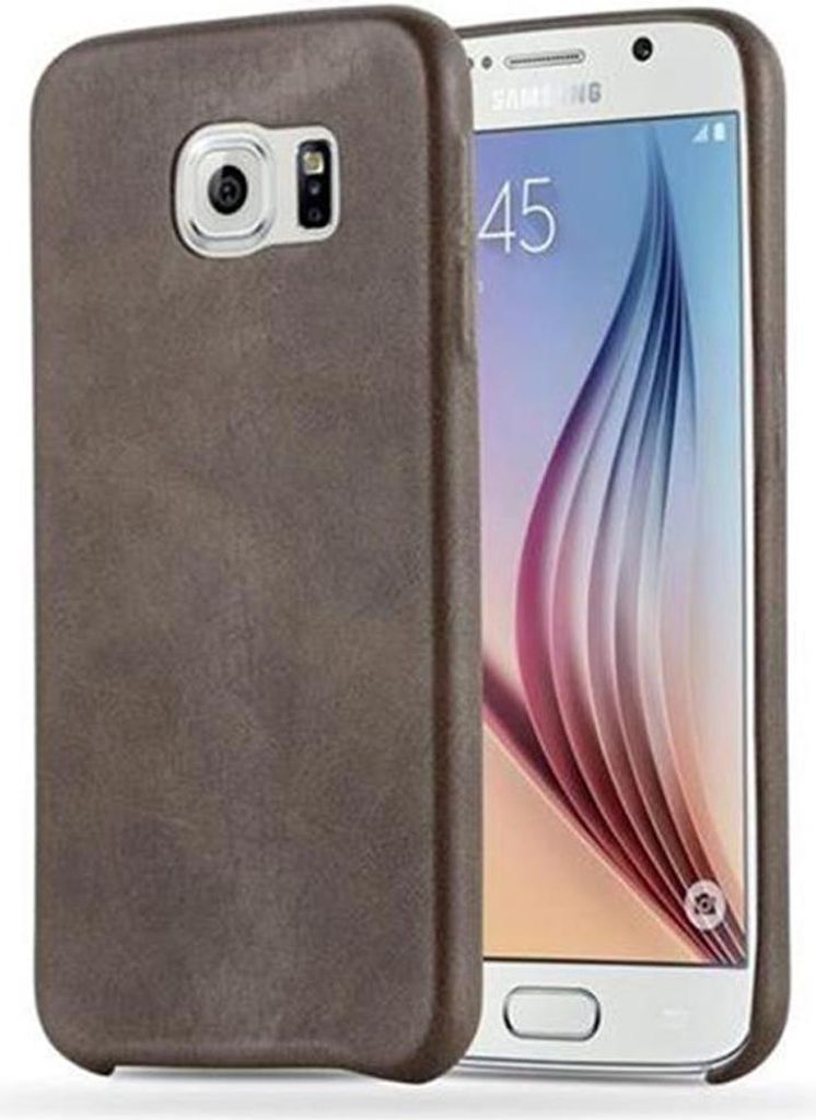 Cadorabo Schutzhülle für Samsung Galaxy S6 Hülle in Braun Hard Case Handyhülle Kunstleder Etui