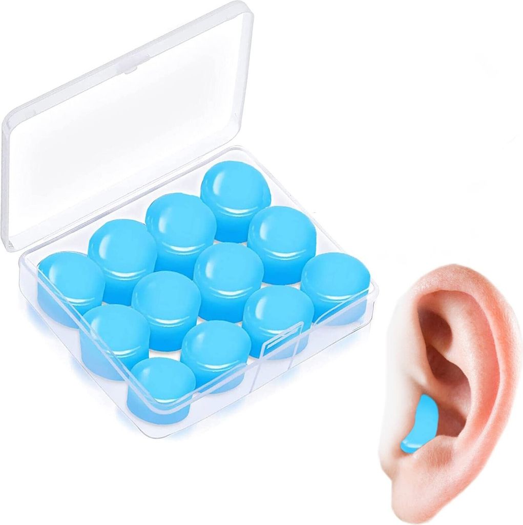 INF 12er-Pack schallisolierende Silikon-Ohrstöpsel Blau