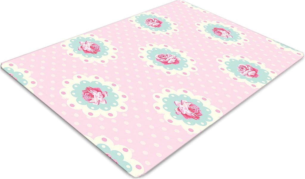 Stuhlunterlage Bürostuhlunterlage 120 cm x 90 cm Bodenmatte Bürostuhlunterlage - Rosen und Punkte