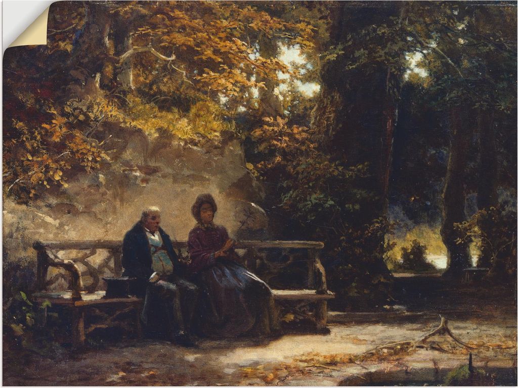 ARTland Wandbild, selbstklebend Das Paar auf der Bank Größe: 120x90 cm