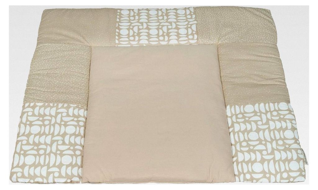 Wickelauflage 85x75 cm, Sand (Hergestellt in der EU) - Waschbare Wickelunterlage für unterwegs, Bezug: 100% Baumwolle