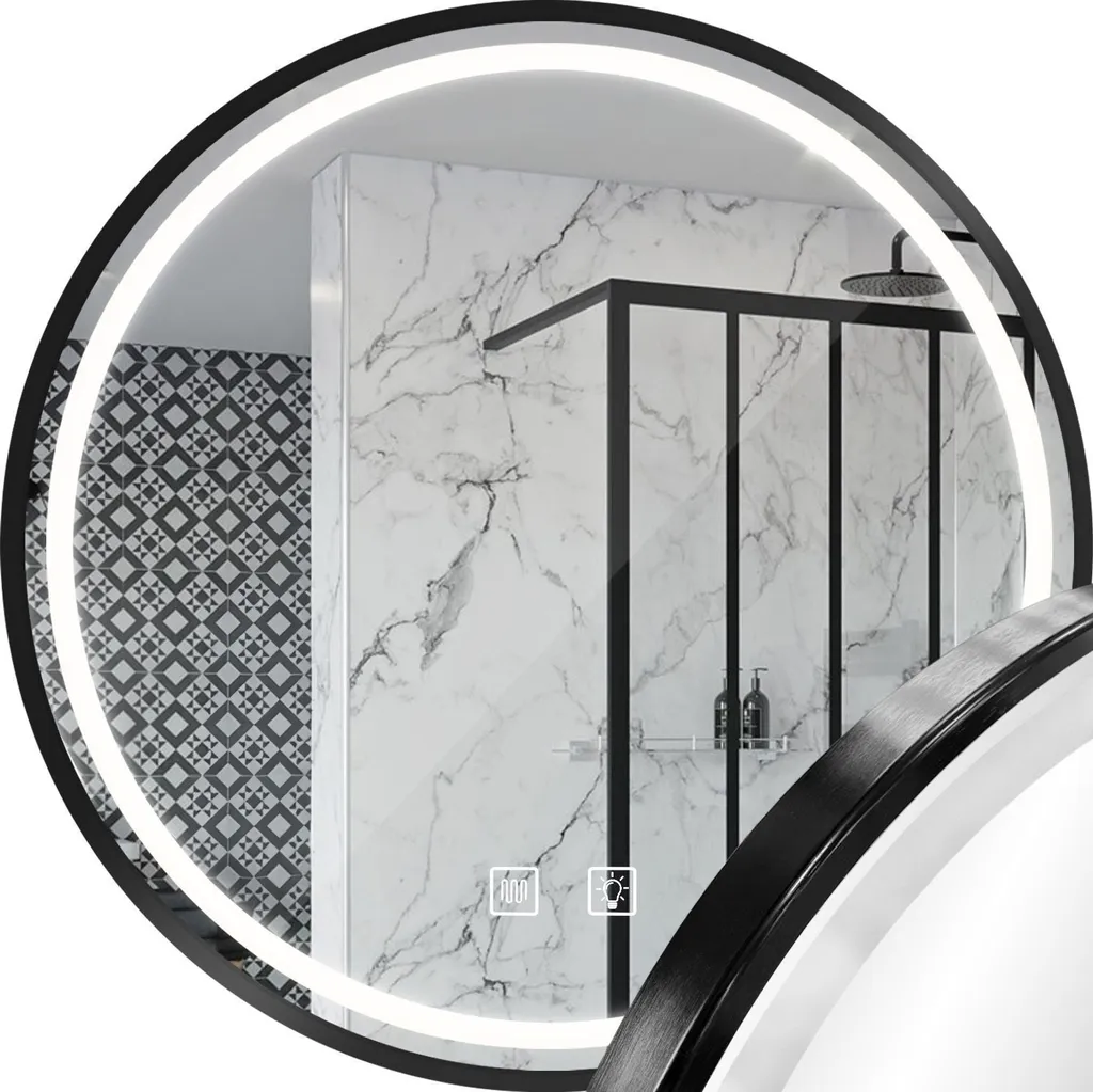 Specchio Bagno Retroilluminato Rea MMJ Black 70cm - Stile Contemporaneo