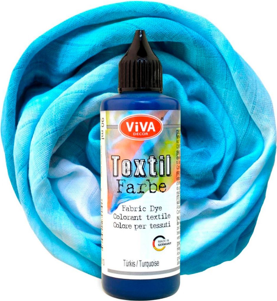 Viva Decor Textilfarbe 90 ml Stoffmalfarbe für kreative Designs Türkis