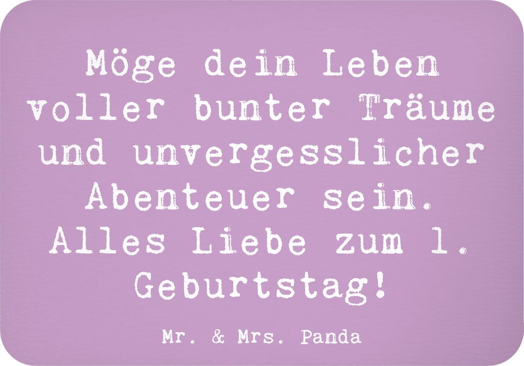 Mr. & Mrs. Panda Kühlschrankmagnet Spruch Alles Liebe zum 1. Geburtstag - Lavendeltraum - Geschenk, Alter, Babygeburtstag, Meilenstein, magnet, bu...