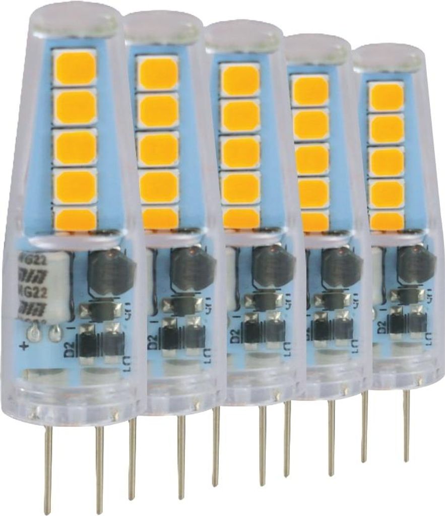 BLULAXA LED-Stiftsockellampe, EEK: F, G4, 1W, 100lm, 3000K, 5 Stück