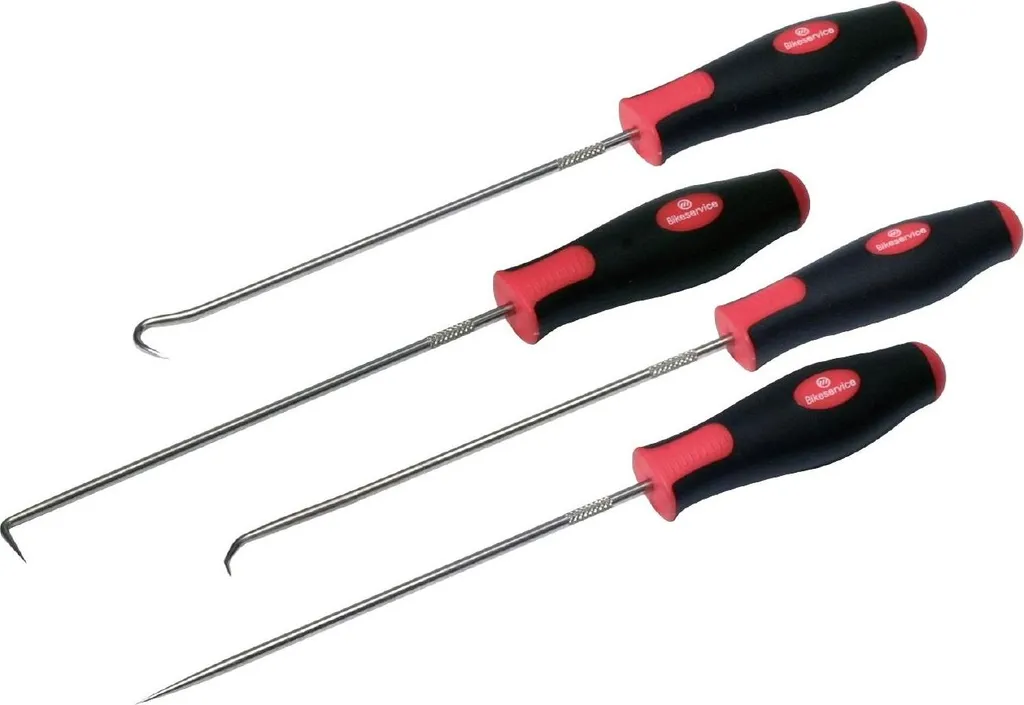 Jeu de crochets longs Bikeservice BS3055 pour mécanique - 4 pièces