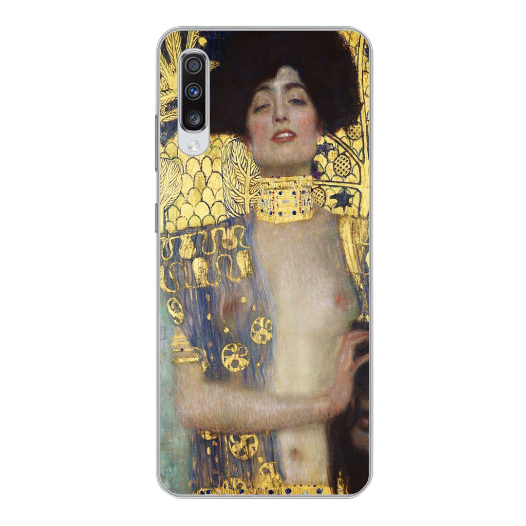MuchoWow Handyhülle Schutzhülle Hülle für Samsung Galaxy A70 Judith - Gustav Klimt Silikon Softcase Handy Hülle - Schutzhaube