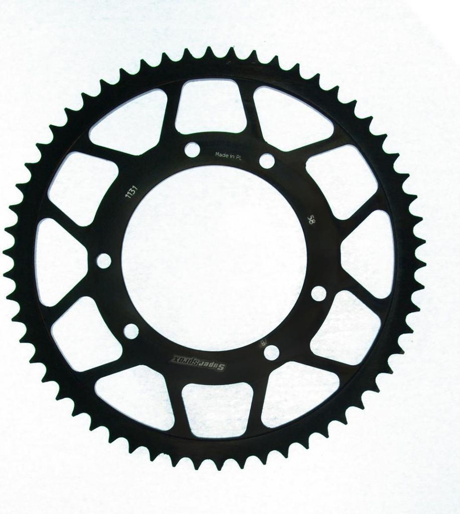 Stahl-Kettenrad Supersprox 420 - 58Z (schwarz) RFE-1131:58-BLK|ID 105,0 LK 125,0 6-Loch