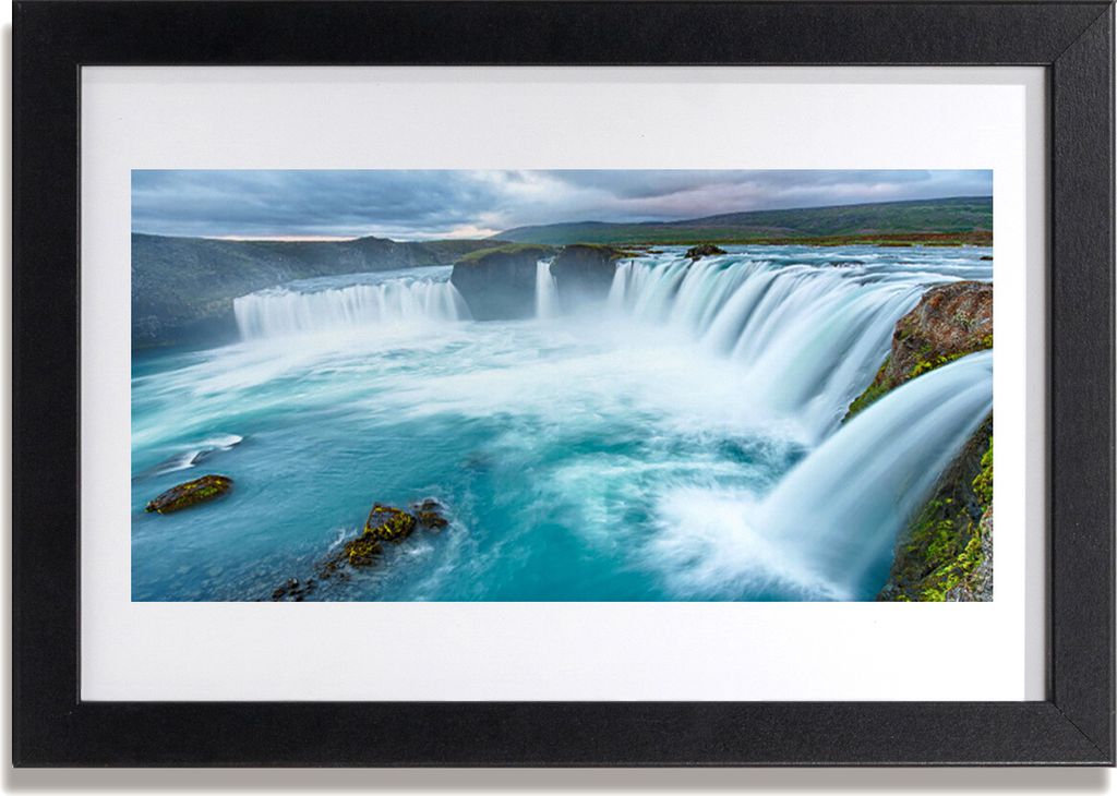 Bild 30x20 MDF-Rahmen Wandkunst Wasserfall Natur