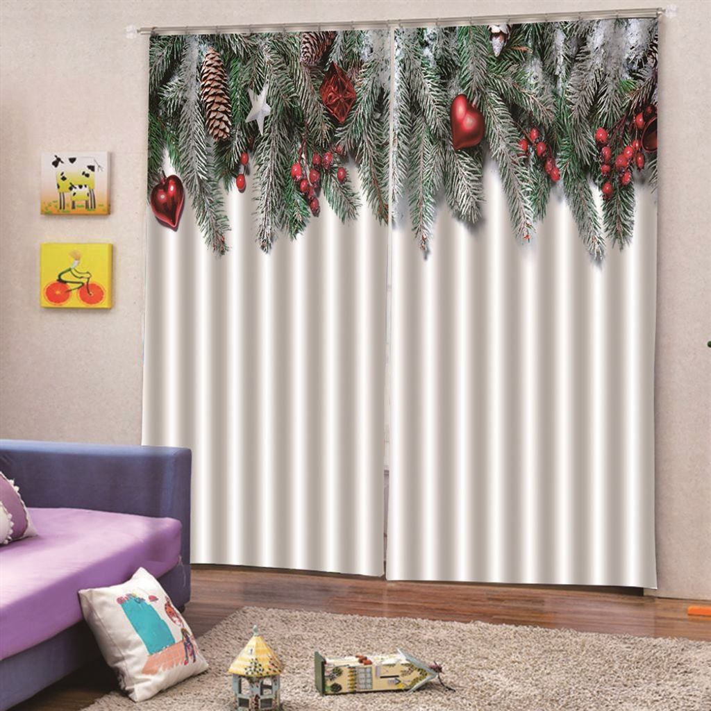 Icegrey Weihnachtsvorhang Weihnachtsdekoration Vorhang 3D Druck Gemusterte Verdickt Durable Waschbar Dekorations Vorhang mit Haken fš¹r Badezimme...