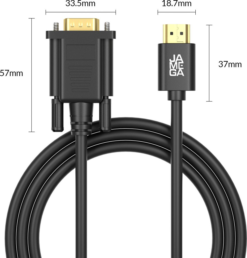 1,5m HDMI zu VGA Adapter-Kabel D-Sub 15 Pin 1080P Beamer Produktbild 7