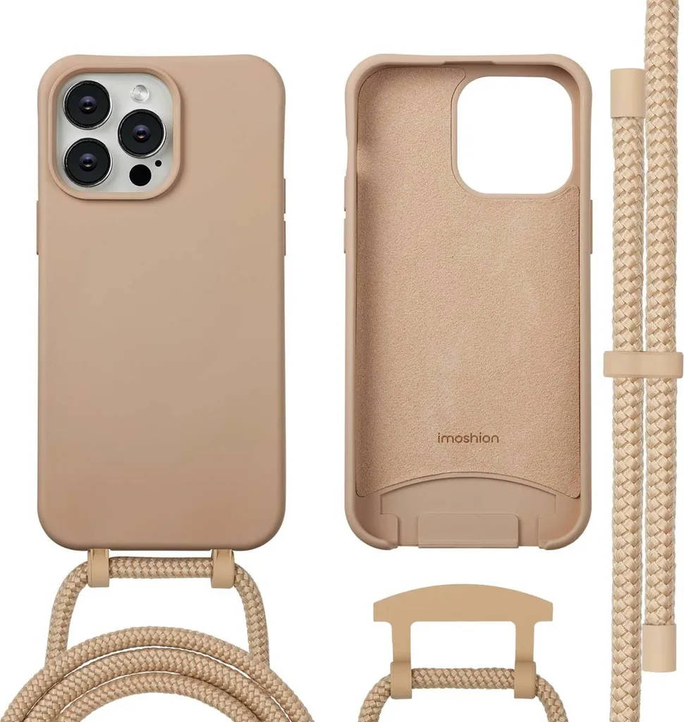 imoshion Cover posteriore colorata con catena rimovibile per cellulare e MagSafe iPhone 14 Pro Max - Nude