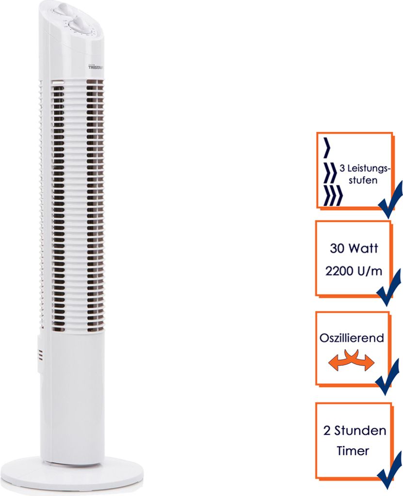 Tristar VE-5905 Ventilator, Haushaltsturmventilator, Weiß, Produktbild 