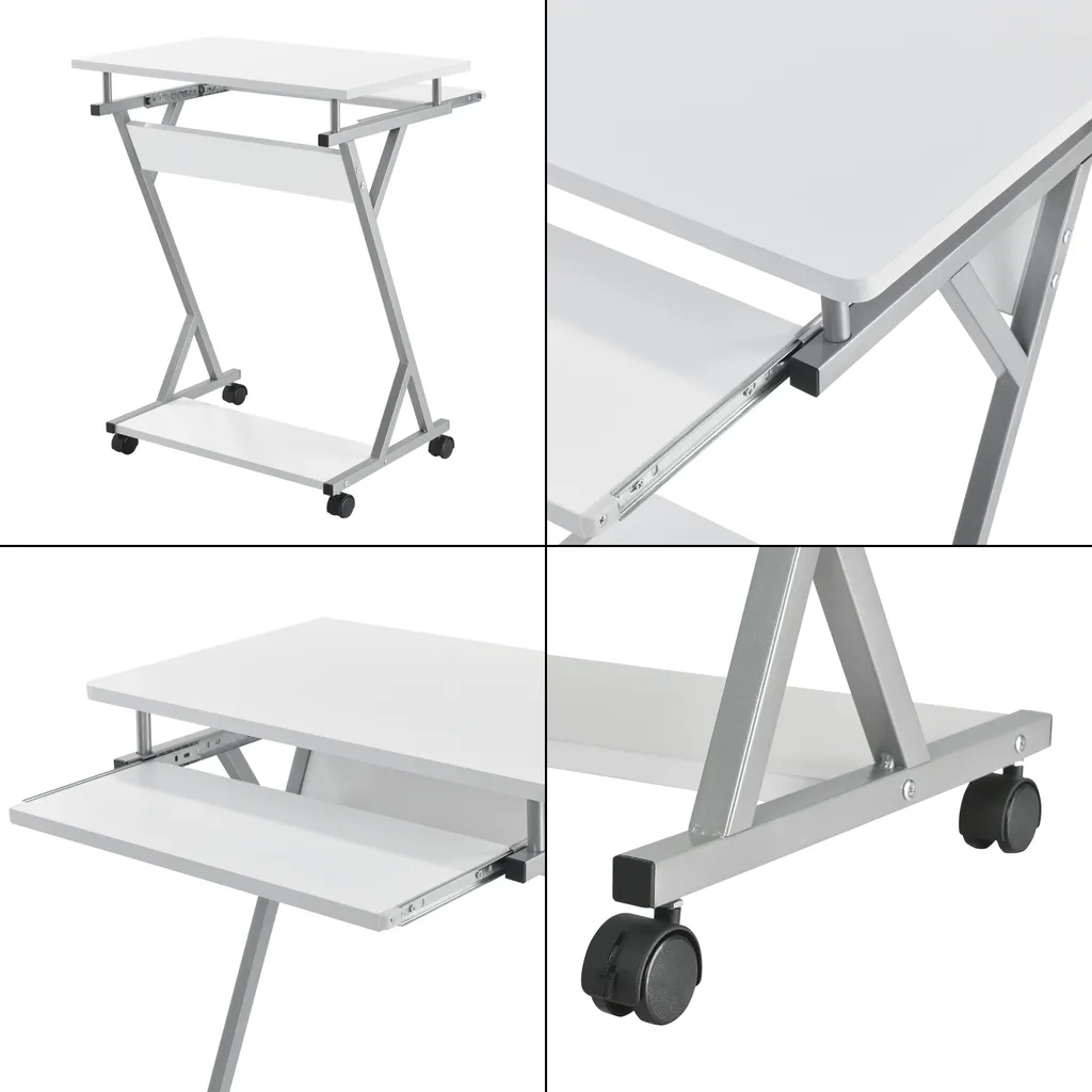 Scrivania PC Bianca Minimal 60x40x75cm - Tavolo Mobile Moderno - 5