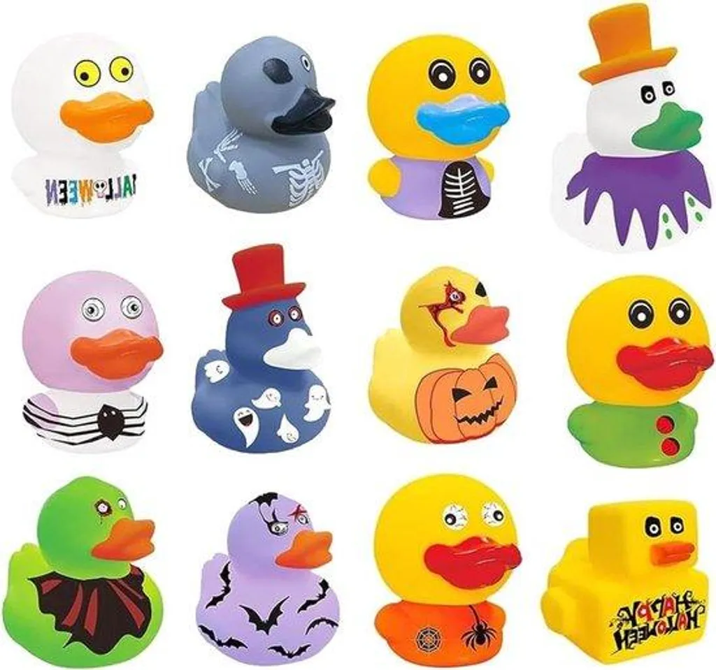 Lot de 12 Canards de Bain Halloween et Crayons Nains pour Sacs de Fête
