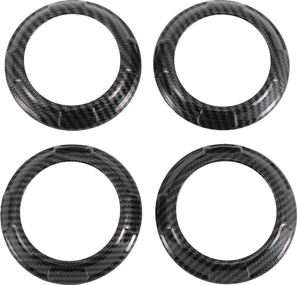 4 Stš¹ck AC-Luftauslass-Dekorationsringe fš¹r Jeep Wrangler JK JKU 2011-2017 Klimaanlage Luftauslass-Abdeckungsring Carbonfaser-Muster ABS Schwarz