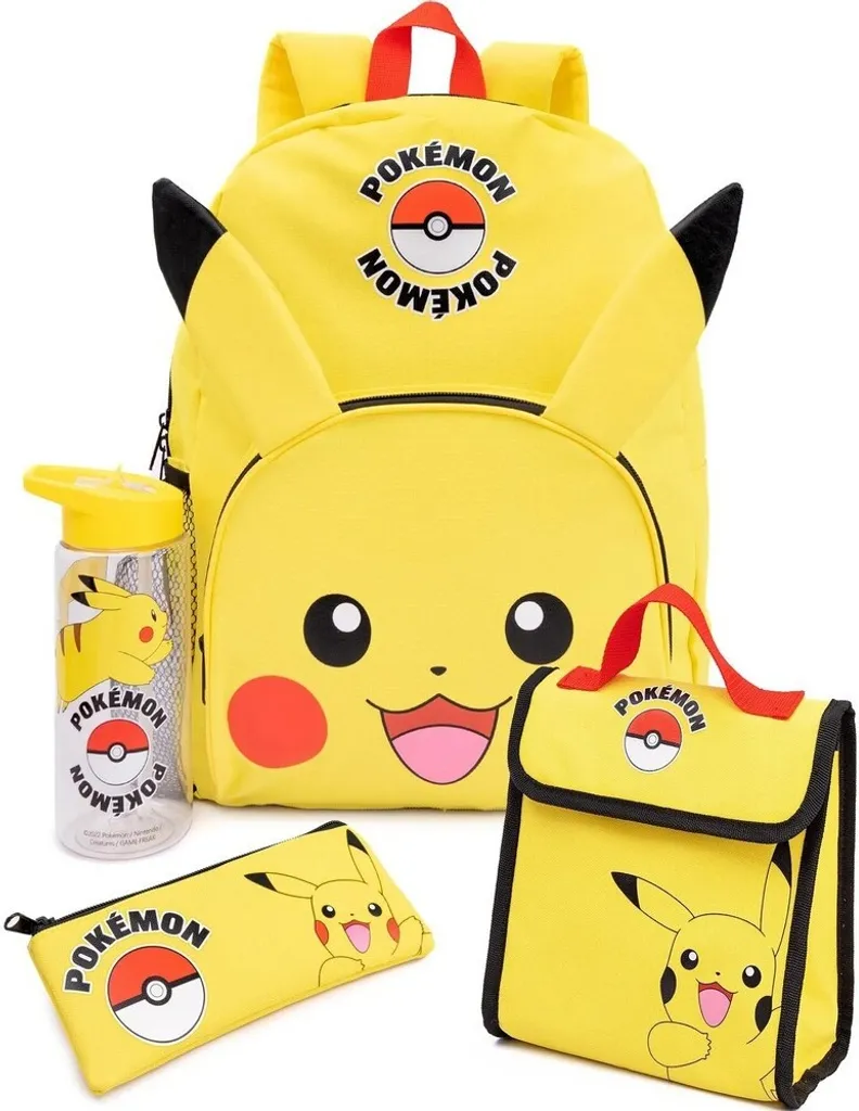 Ensemble Sac à dos et Lunch Bag Pokémon Jaune NS6869 Taille Unique