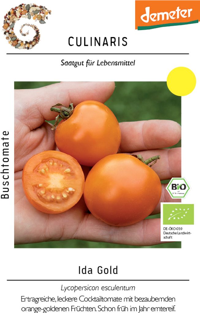 Buschtomate Ida Gold Cocktailtomate mit gold-gelben Produktbild 