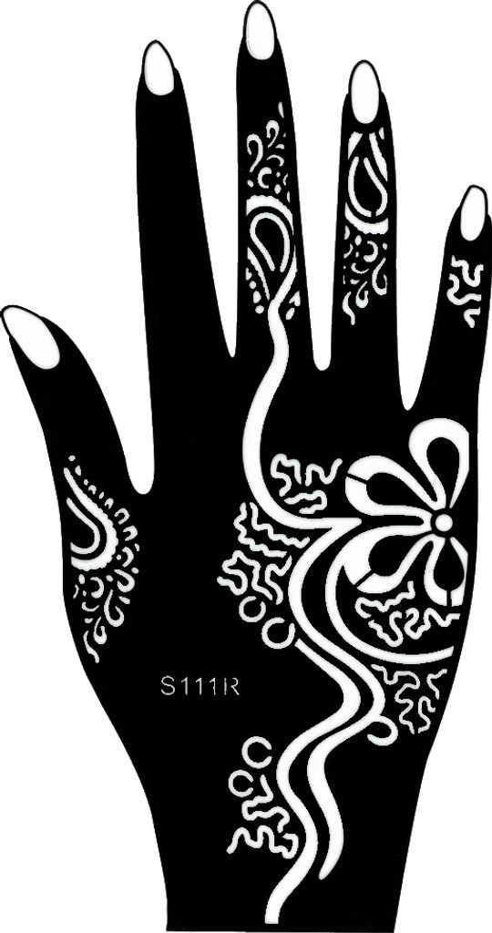 Henna Tattoo Schablone für die rechte Hand