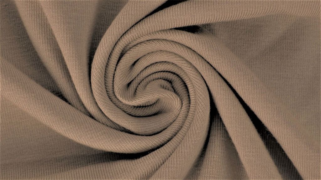 Jersey Yara Soft Schlamm Uni 220 g/m², ca. 0,5 m lang, ca. 1,5 m breit, Stoffe Meterware, Baumwolljersey