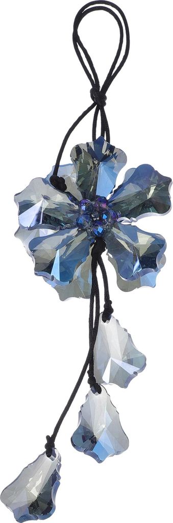 1 Stück künstlicher Kristallblumen-Autospiegelanhänger Autoanhänger-Ornament Blau