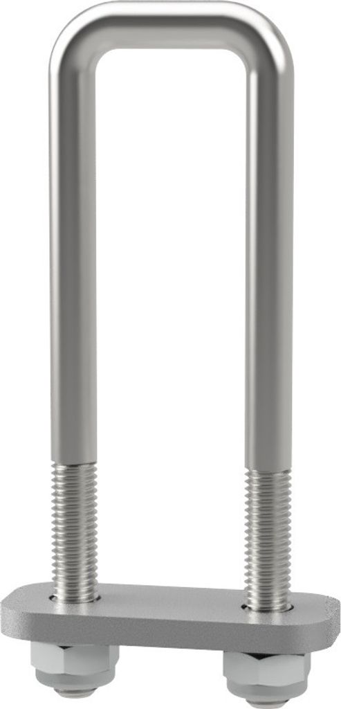 U-Bügelschraube M10 mit Klemmplatte und Stopmuttern Sliphilfe Trailer verzinkt SUPROD, M10, LW=31, LH=135 mm