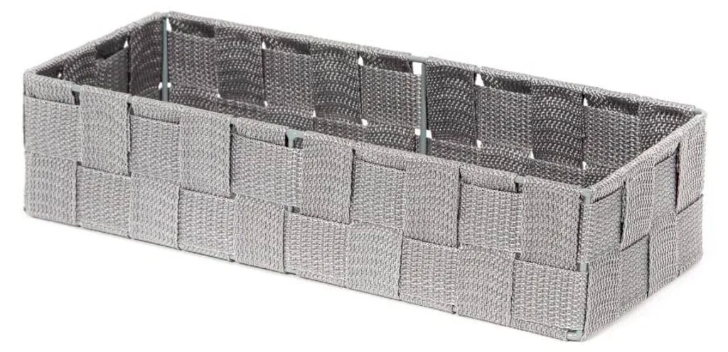 Rangement de tiroir Stan en tissu gris 30x12x7 cm pour linge et bureau