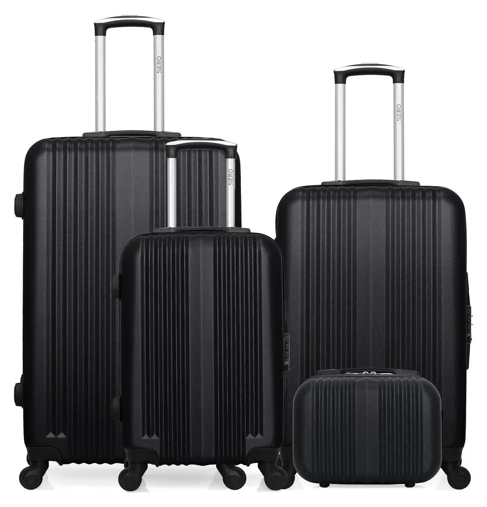 HERO LIPARI Lot de 4 Valises Rigides Grand Format Weekend Cabine Vanity