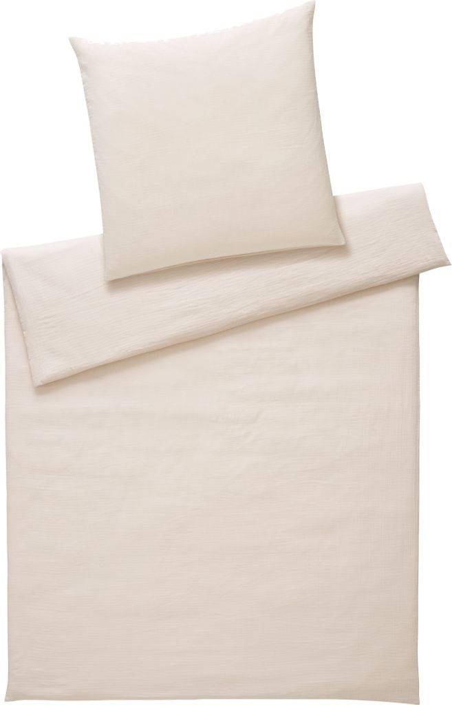 elegante Bettwäsche-Garnitur Musselin Smooth Farbe peach Größe 155x220+80x80