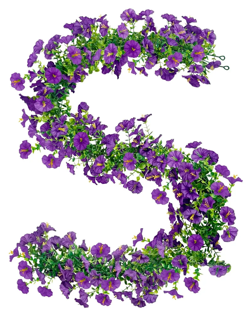 Plante Artificielle Tombante Pétunia Résistante UV - Couronne de 3,6m