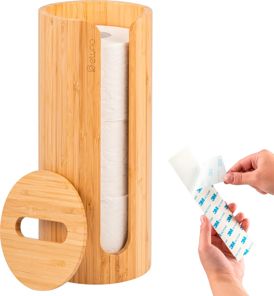 Support papier toilette mural bambou rond : fini la rouille en salle de bain