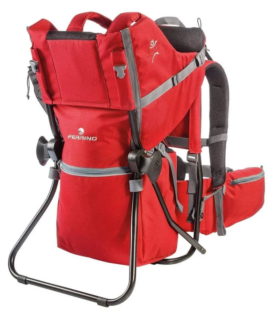 Porte-enfant Ferrino Caribou Rouge avec Dossier Réglable et Stable