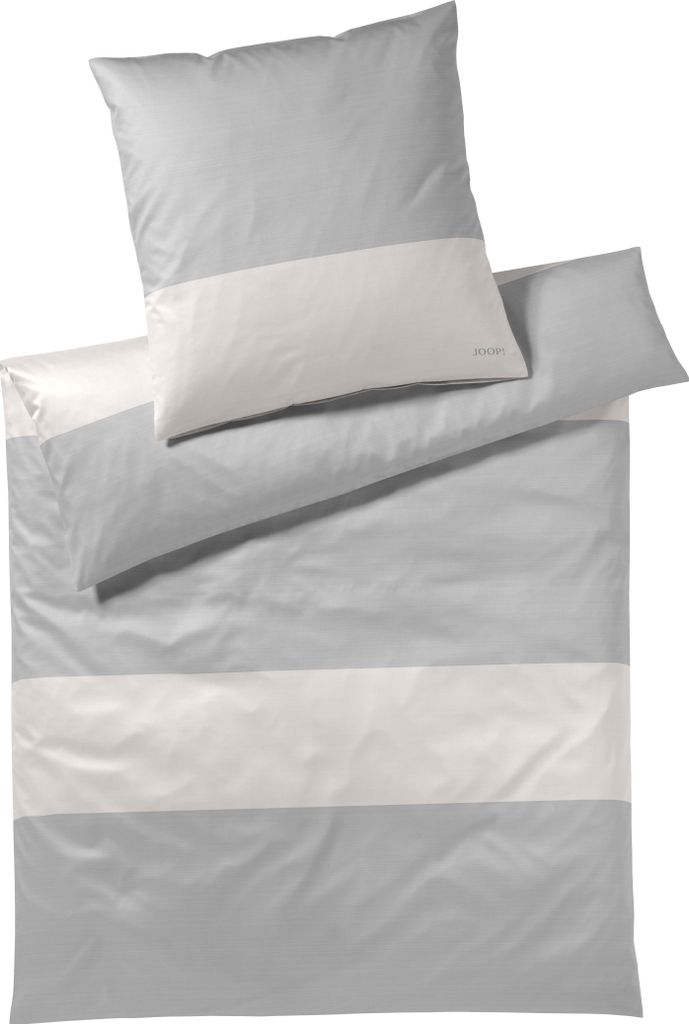 JOOP! Mako-Satin-Bettwäsche-Garnitur Split Farbe Stone Größe 155x220+80x80 AL