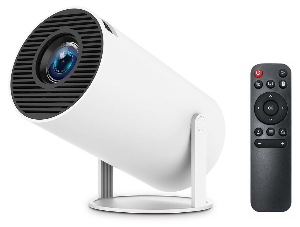 HY300PRO Mini-Projektor fuer den Wohnheimbereich, Aufloesung 1280 x 720P, integriertes Android 11.0-System, automatische Trapezkorrektur, Projektio...