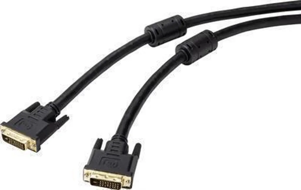 Câble DVI-D Double Lien 24+1 Renkforce 20m - RF-4695150 Noir Haute Qualité