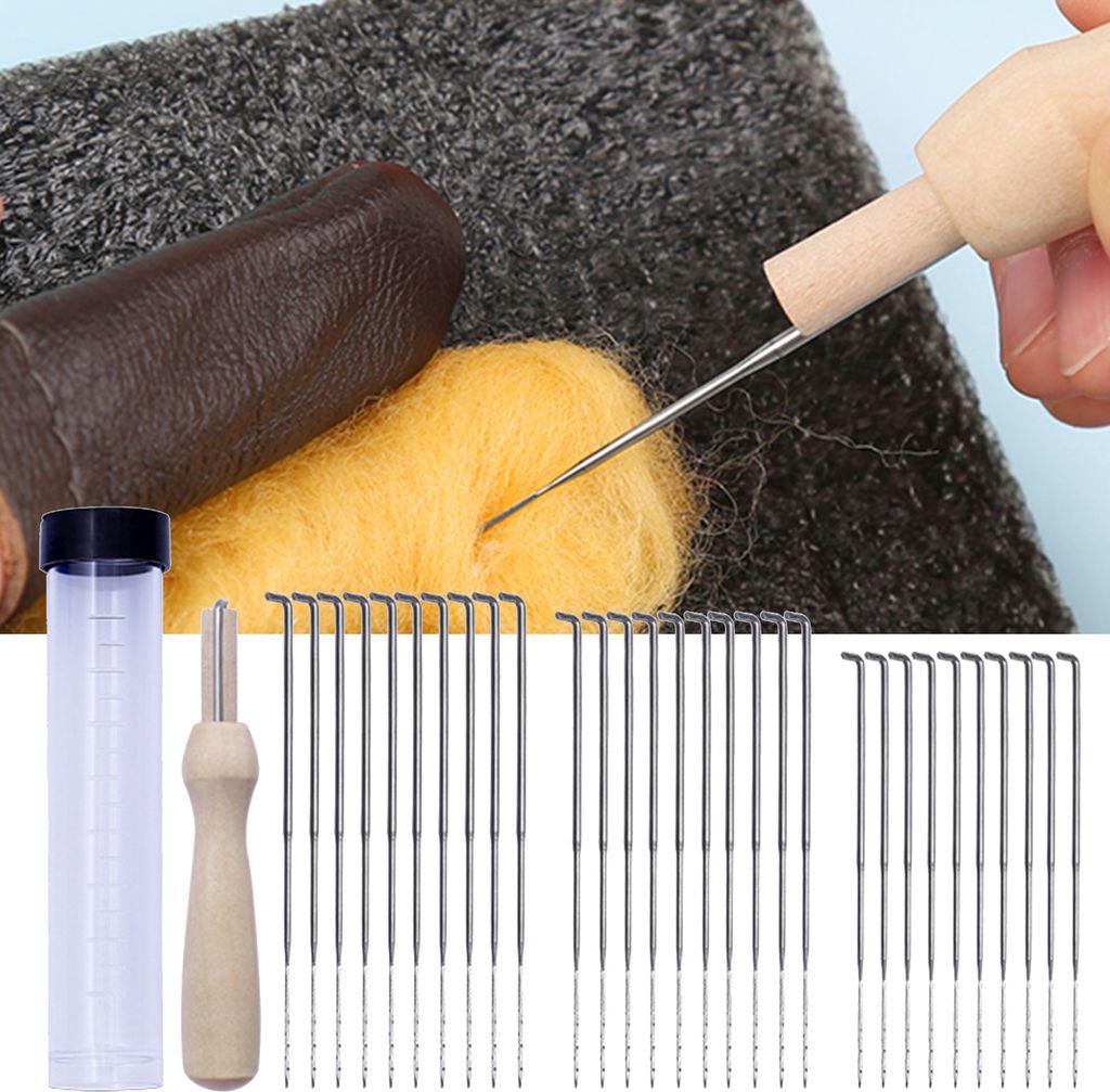 32pcs/Set Woll Filling -Nadeln nützlich leicht zu lagernde farbige haltbare Woll -Felching -Nadeln für den Haushalt