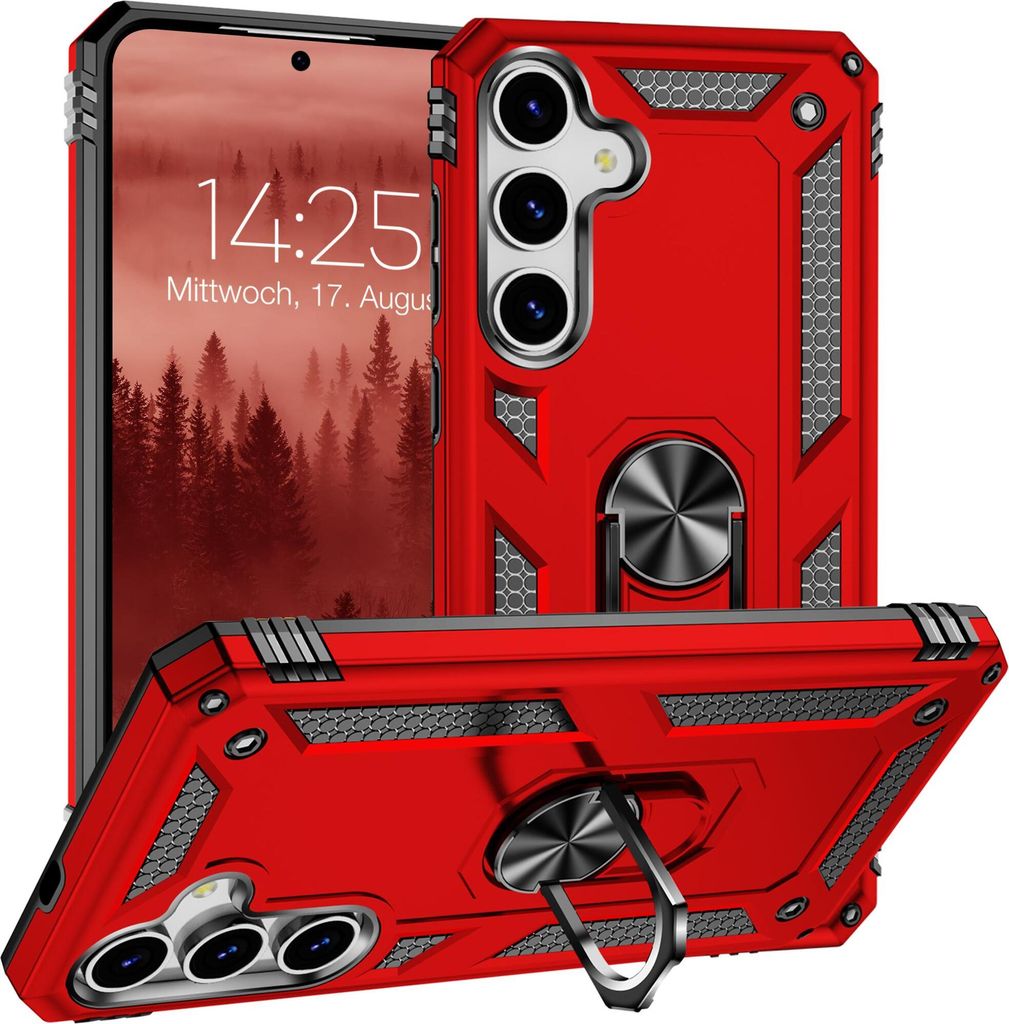 Armor Outdoor Handyhülle für Samsung Galaxy S25 Handy Panzer Case Cover Schutzhülle Farbe: Rot
