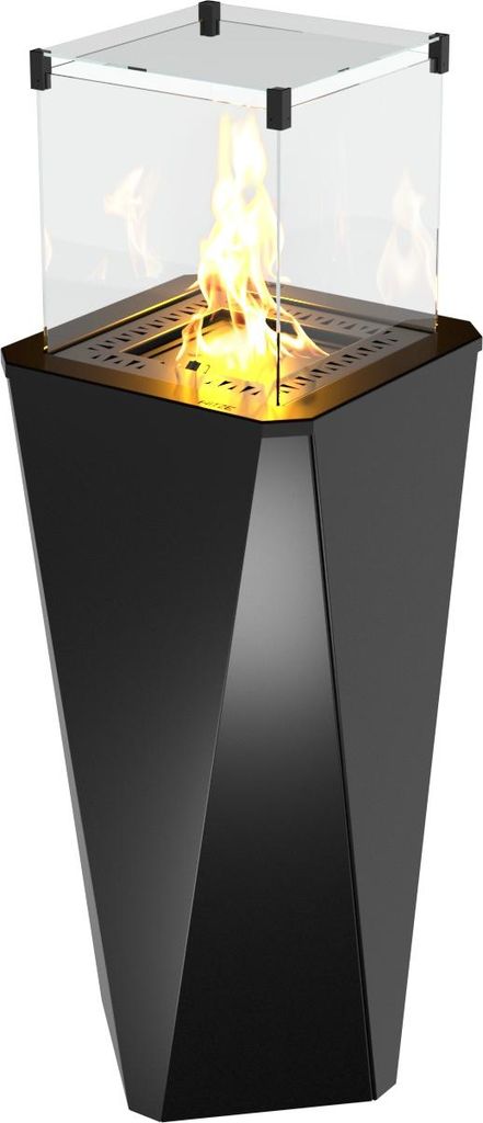 Hitze Gas-Terrassenheizung FUENTE V 5,7 kW schwarz Gasheizung Gas-Gartenheizer