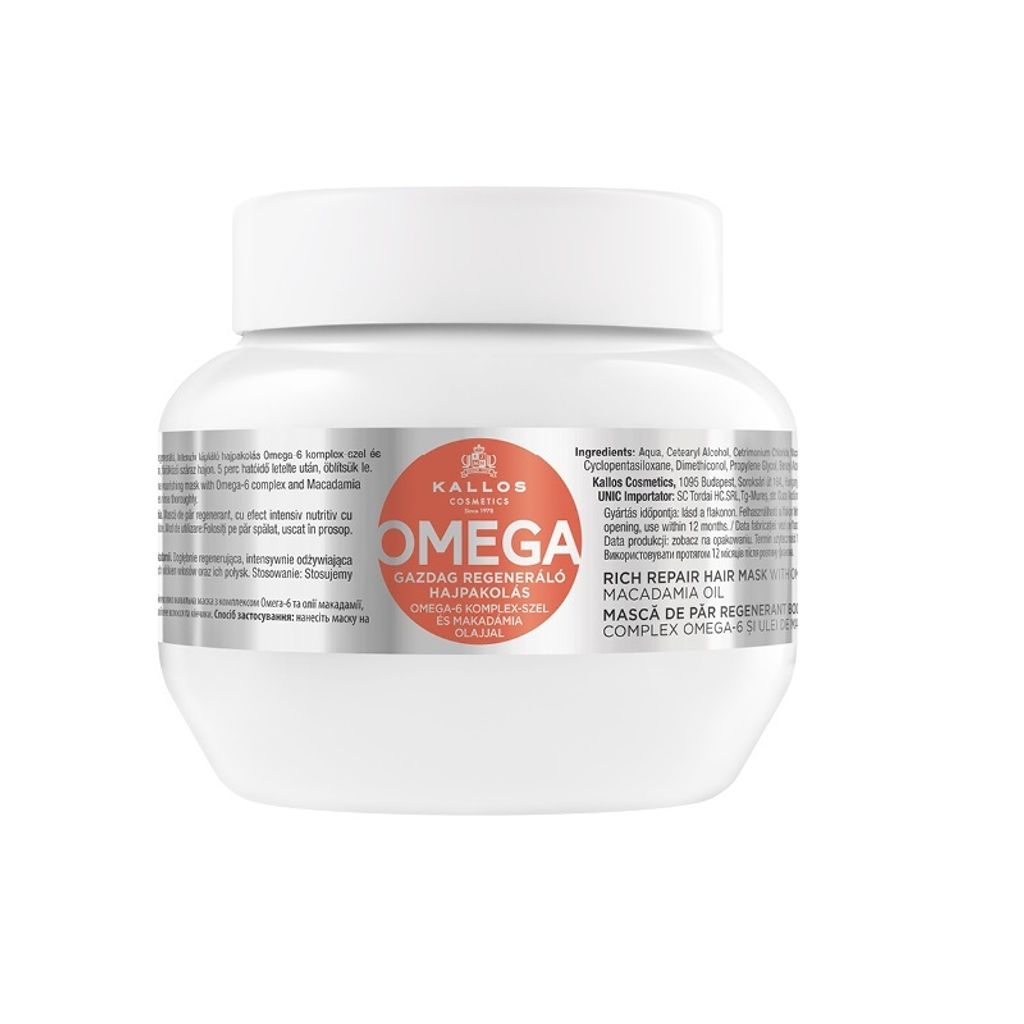 Kallos Omega Reichhaltige Regenerationsmaske mit Omega-6-Komplex und Macadamiaöl, 275ml