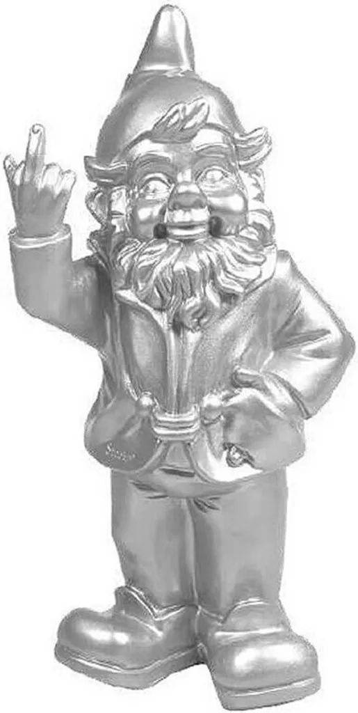 Nain de jardin en résine Fuck 32 cm - Statue humoristique de décoration