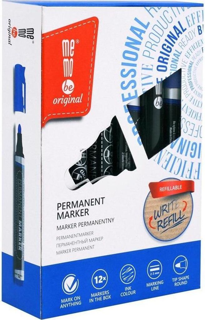 MemoBe blauer Permanentmarker (12 Stück)