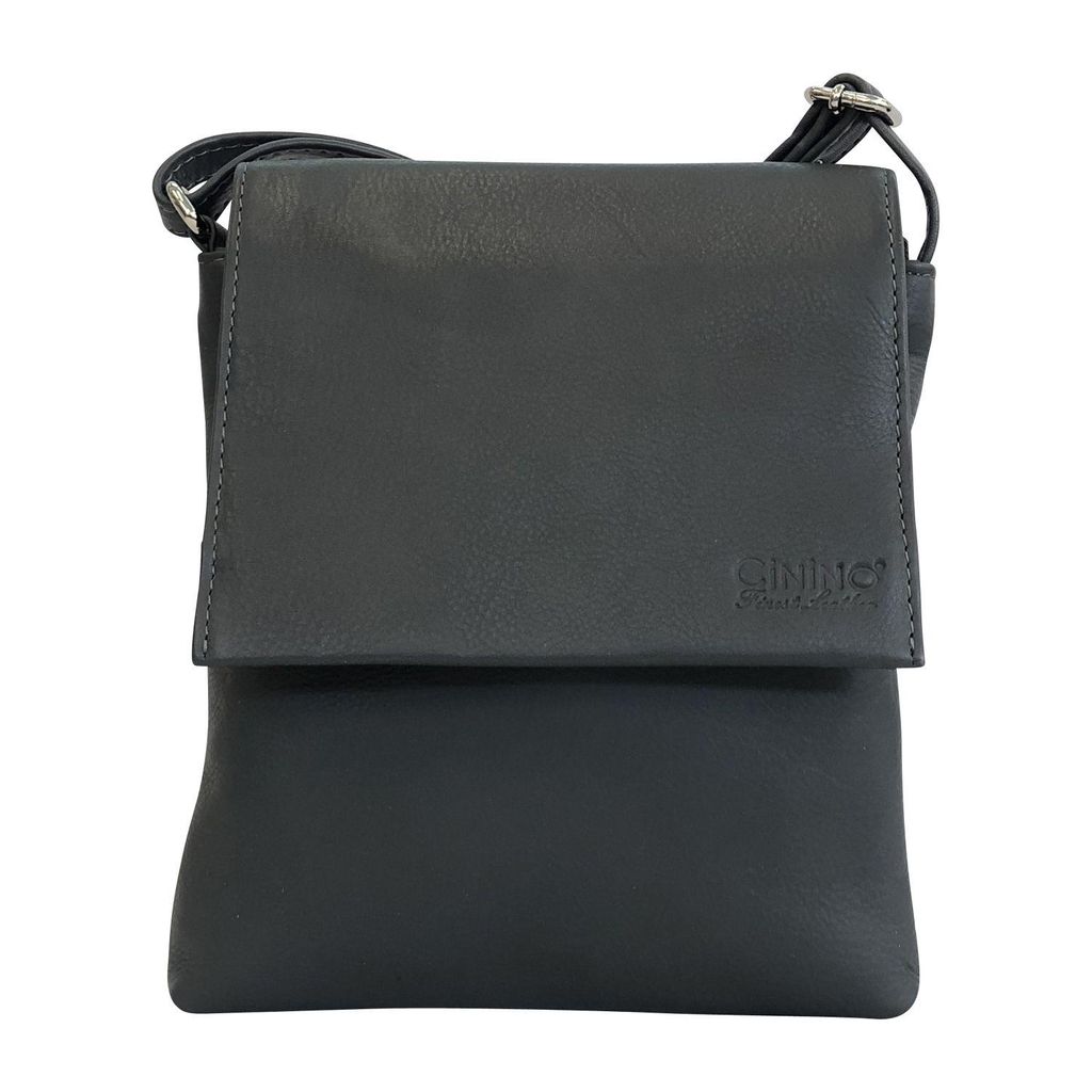 C1915 Cinino Umhängetasche Ledertasche Crossbodybag Dunkel Grau