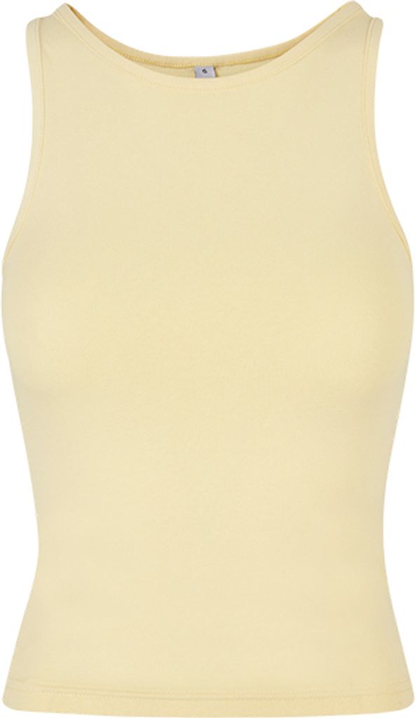 Build Your Brand BY208 | Damen Racer Back Top hoher Rundhalsausschnitt - Farbe: Soft Yellow - Größe: 5XL