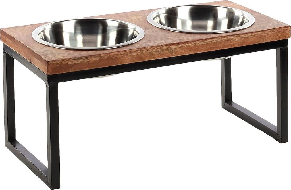 Flamingo Futter- und Trinknapf Set mit Ständer Tommy, Maße: 60 x 28 x 28,5 cm