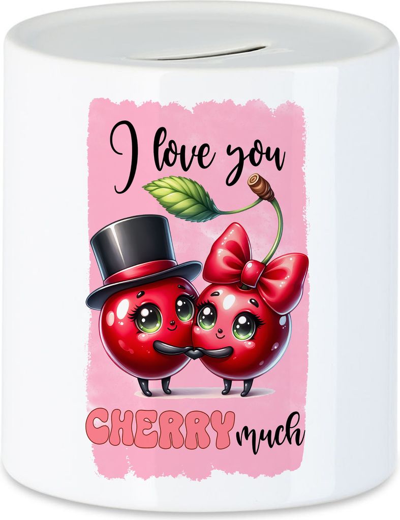 I Love You Cherry Much Lustige Spardose Geschenk für Kirschen Liebhaber Valentinstag