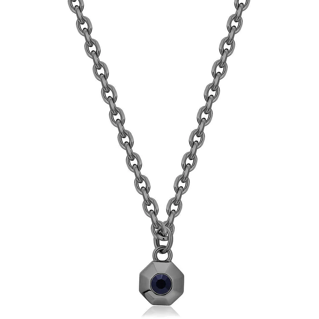 Sagapò Collana Uomo Snap Argento con Pendente Ottagonale Acciaio