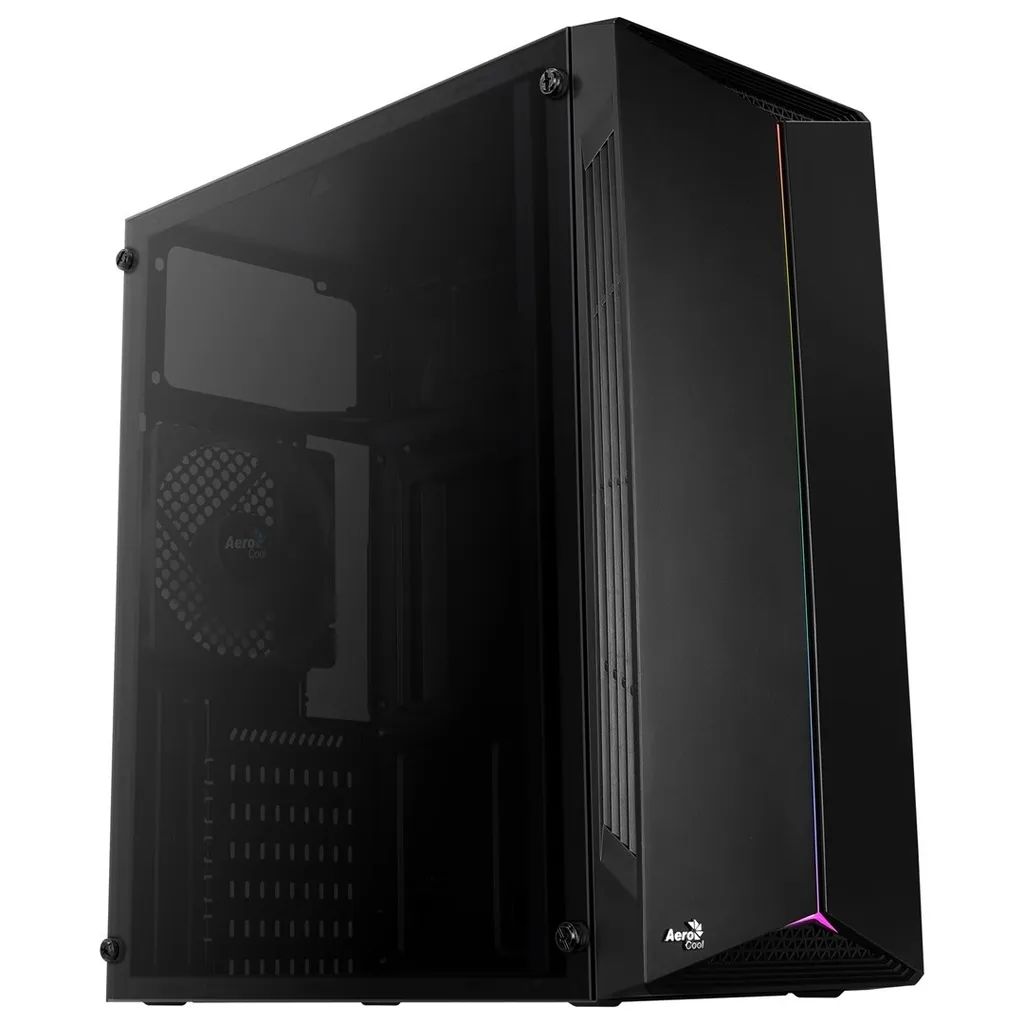 Boîtier PC Aerocool Split Midi Tower Noir avec Ruban LED RGB Stylé - 4