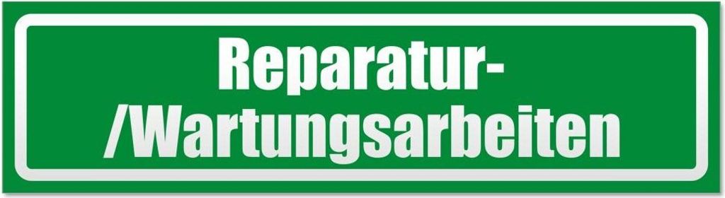 Kiwistar Reparatur - /Wartungsarbeiten invertiert Magnetschild Schild magnetisch - 30cm Grün - Magnetfolie für Auto PKW Kfz